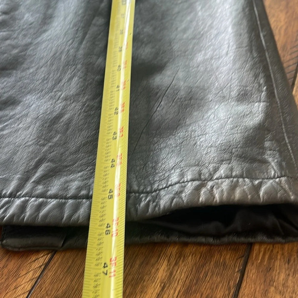 VTG Jacqueline Ferrar Maxi trench Coat long black Leather 90's lined Small - Picture 16 of 17